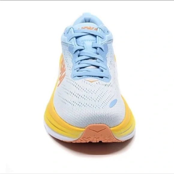 Hoka One Bondi 8 Blue and Yellow Running Shoes - Picture 2 of 11